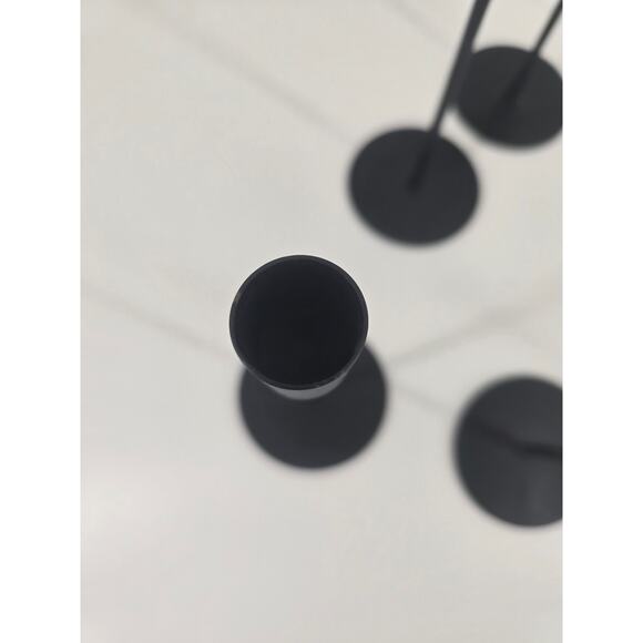 Modern Black Metal Candle Holder Set of 7 – Minimalist Taper Holders 7–10" - Picture 2 of 6